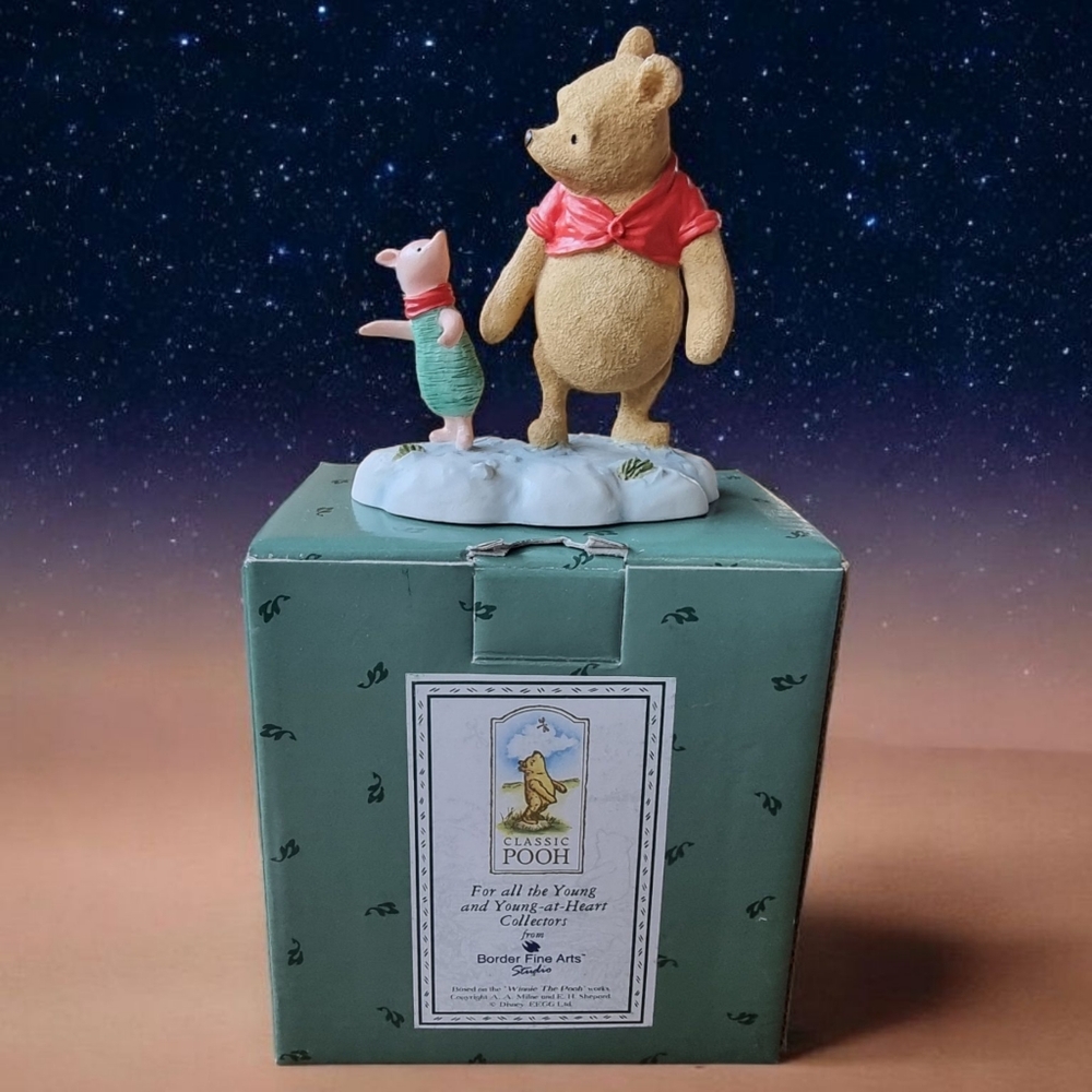 Border Fine Arts Classic Pooh Figurine with Piglet "Do You Think It's A Woozle?